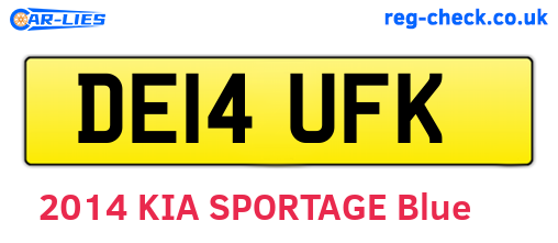 DE14UFK are the vehicle registration plates.