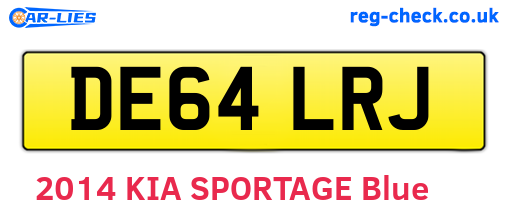 DE64LRJ are the vehicle registration plates.