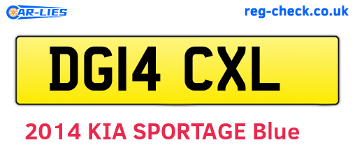 DG14CXL are the vehicle registration plates.