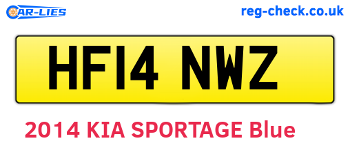 HF14NWZ are the vehicle registration plates.