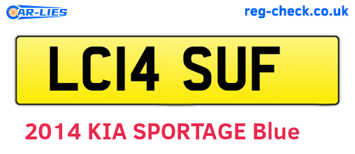 LC14SUF are the vehicle registration plates.