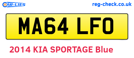MA64LFO are the vehicle registration plates.