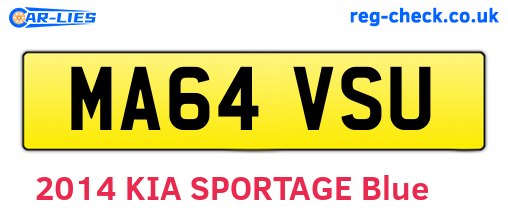 MA64VSU are the vehicle registration plates.