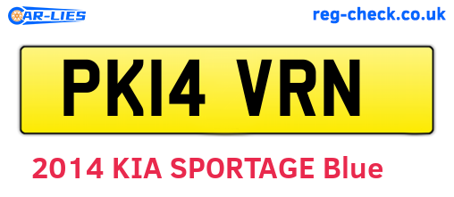 PK14VRN are the vehicle registration plates.