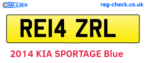 RE14ZRL are the vehicle registration plates.