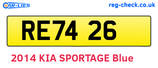 RE7426 are the vehicle registration plates.