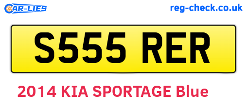 S555RER are the vehicle registration plates.