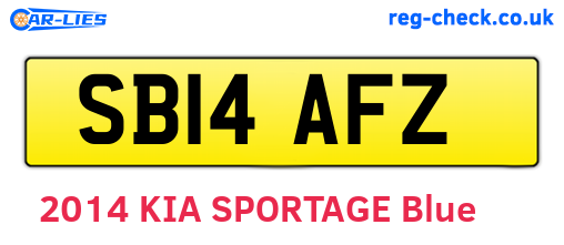 SB14AFZ are the vehicle registration plates.
