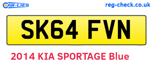 SK64FVN are the vehicle registration plates.