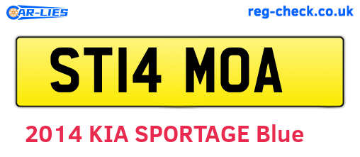 ST14MOA are the vehicle registration plates.