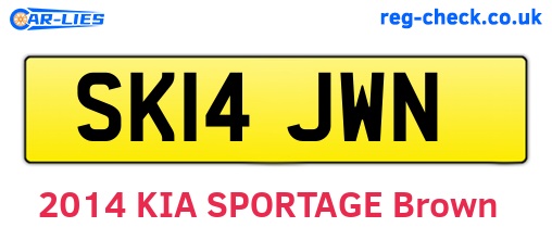 SK14JWN are the vehicle registration plates.