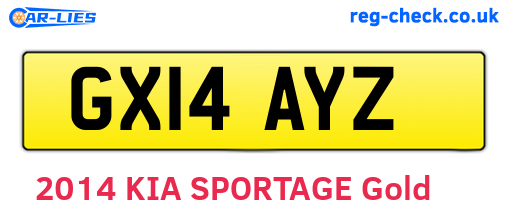 GX14AYZ are the vehicle registration plates.