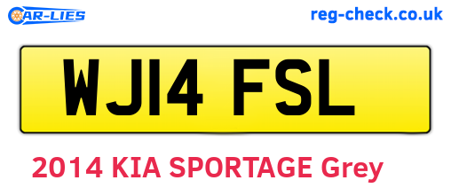 WJ14FSL are the vehicle registration plates.
