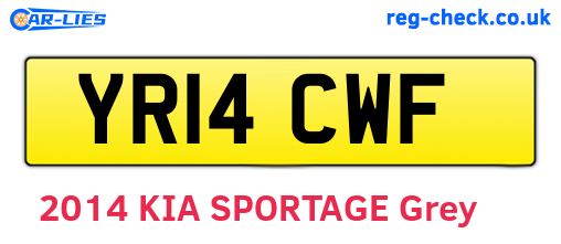 YR14CWF are the vehicle registration plates.