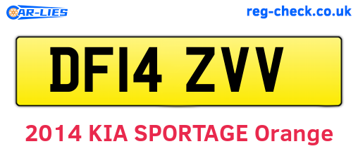 DF14ZVV are the vehicle registration plates.