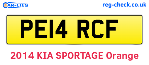 PE14RCF are the vehicle registration plates.