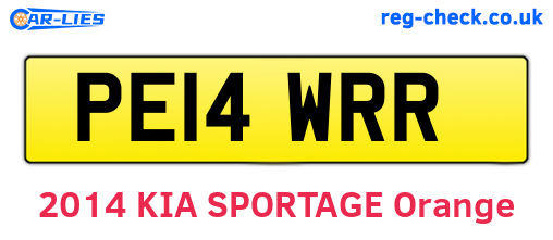 PE14WRR are the vehicle registration plates.
