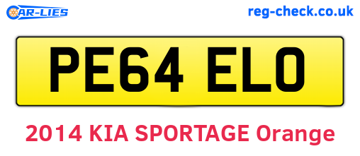 PE64ELO are the vehicle registration plates.