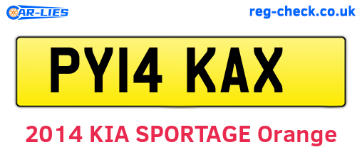 PY14KAX are the vehicle registration plates.