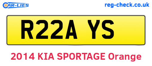 R22AYS are the vehicle registration plates.