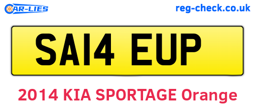 SA14EUP are the vehicle registration plates.