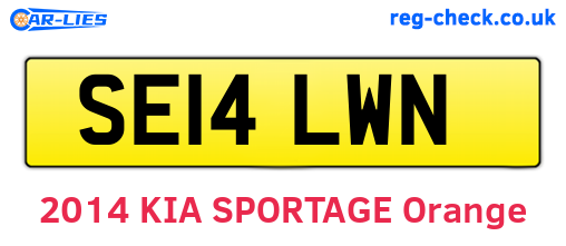 SE14LWN are the vehicle registration plates.