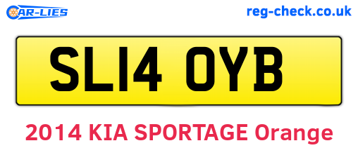 SL14OYB are the vehicle registration plates.