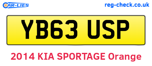 YB63USP are the vehicle registration plates.