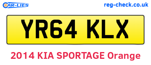 YR64KLX are the vehicle registration plates.