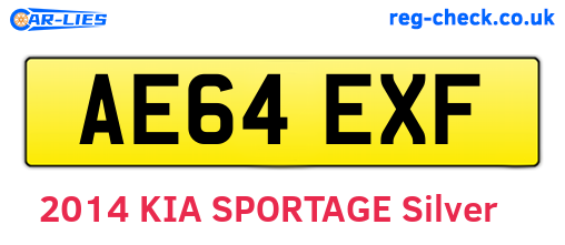 AE64EXF are the vehicle registration plates.