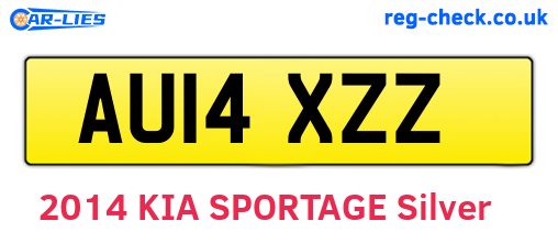 AU14XZZ are the vehicle registration plates.
