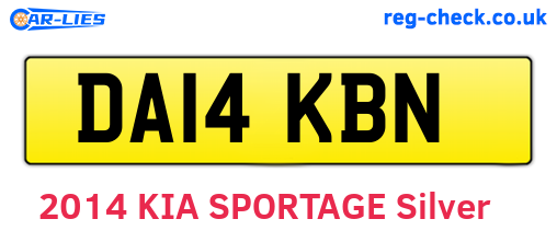 DA14KBN are the vehicle registration plates.