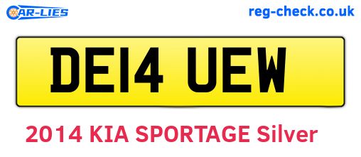 DE14UEW are the vehicle registration plates.