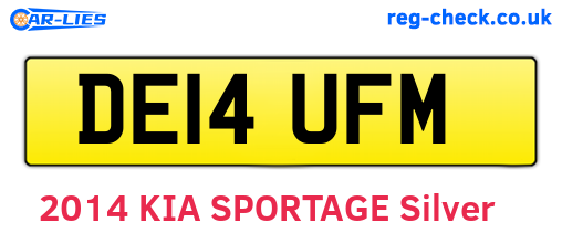 DE14UFM are the vehicle registration plates.