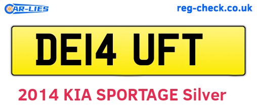 DE14UFT are the vehicle registration plates.
