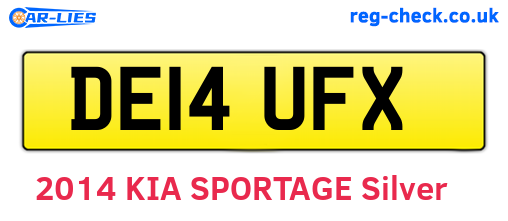 DE14UFX are the vehicle registration plates.