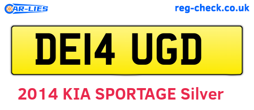 DE14UGD are the vehicle registration plates.