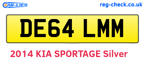 DE64LMM are the vehicle registration plates.