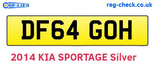 DF64GOH are the vehicle registration plates.