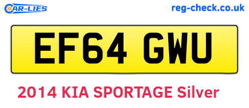 EF64GWU are the vehicle registration plates.