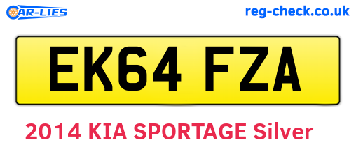 EK64FZA are the vehicle registration plates.