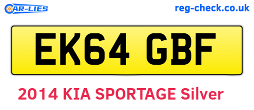 EK64GBF are the vehicle registration plates.