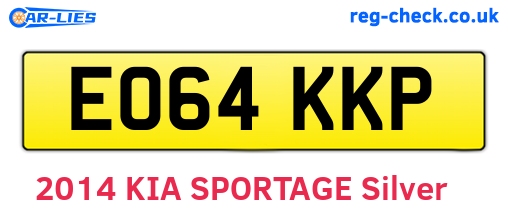 EO64KKP are the vehicle registration plates.