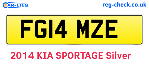 FG14MZE are the vehicle registration plates.