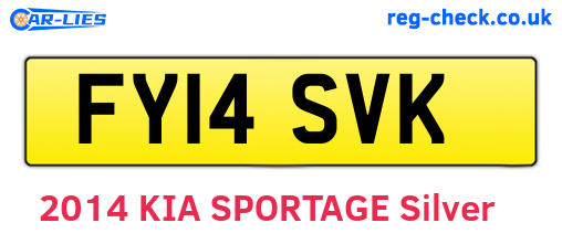 FY14SVK are the vehicle registration plates.