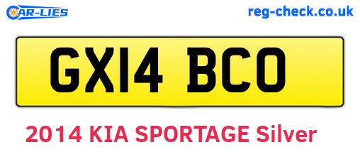 GX14BCO are the vehicle registration plates.