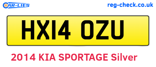 HX14OZU are the vehicle registration plates.