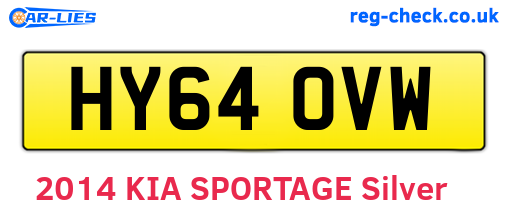 HY64OVW are the vehicle registration plates.