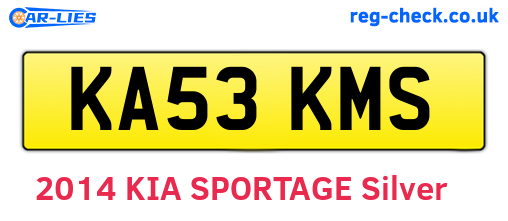 KA53KMS are the vehicle registration plates.