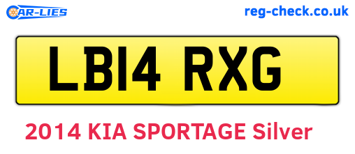 LB14RXG are the vehicle registration plates.